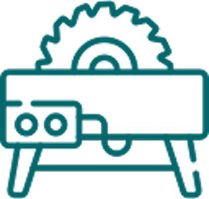 Icona macchinari da taglio e lavorazione infissi